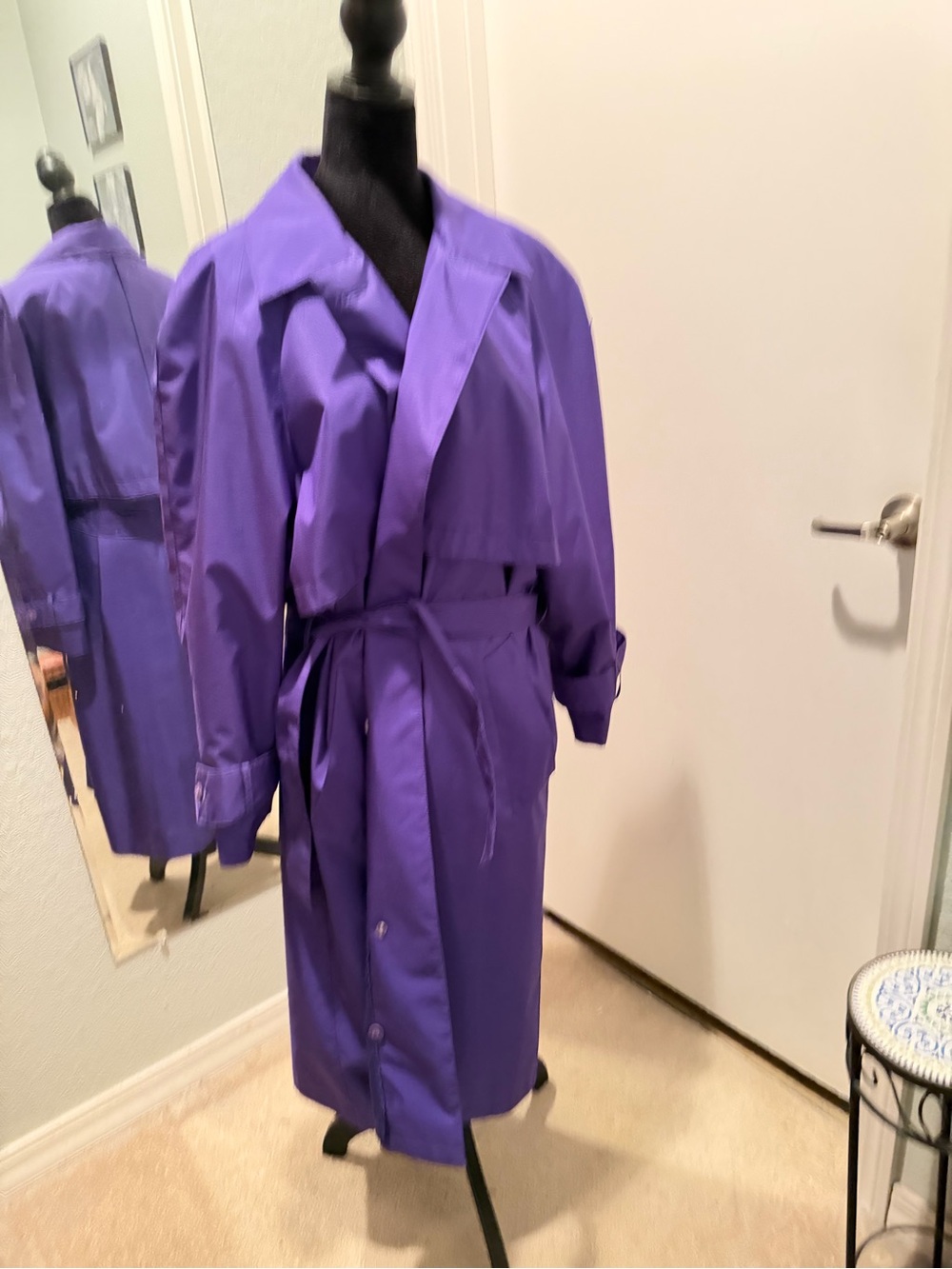 Purple Trench Coat - Classic Women's Trench - Picture 2 of 11